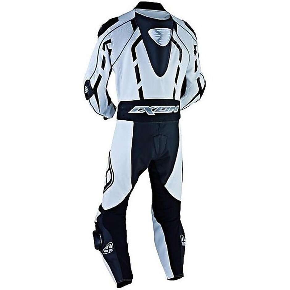 In Motorcycle Suit Professional Genuine Cowhide Leather Ixon Pulsar Air White / Black / Silver