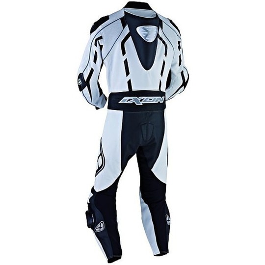 In Motorcycle Suit Professional Genuine Cowhide Leather Ixon Pulsar Air White-Black