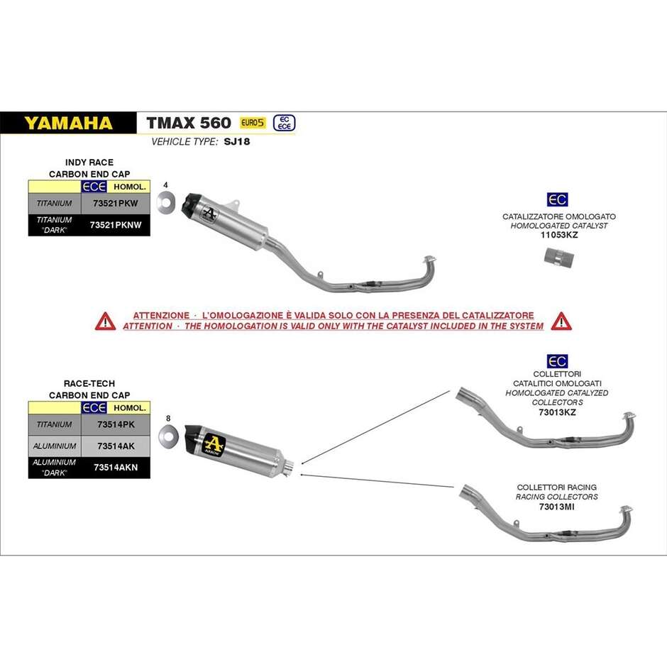 Indy Race Dark Titanium Complete Exhaust for Yamaha TMAX 530