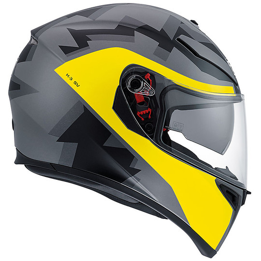Inetgrale Motorcycle Helmet AGV K-3 SV Double Visor Multi Camodaz Black Camo Fluorescent Yellow