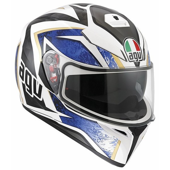 Inetgrale Motorcycle Helmet AGV K-3 SV Double Visor Multi Vulcan White Black Blue