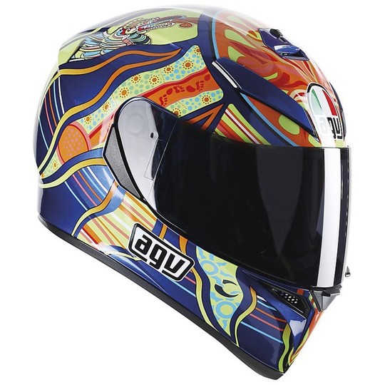 Inetgrale Motorcycle Helmet AGV K-3 SV Double Visor Top Valentino Rossi Five Continents