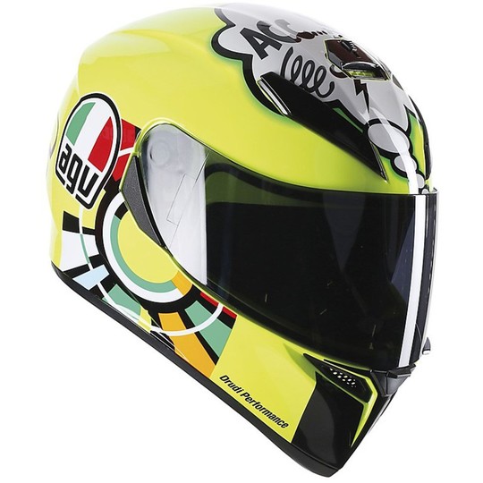 Inetgrale Motorcycle Helmet AGV K-3 SV Double Visor Top Valentino Rossi Misano 2011