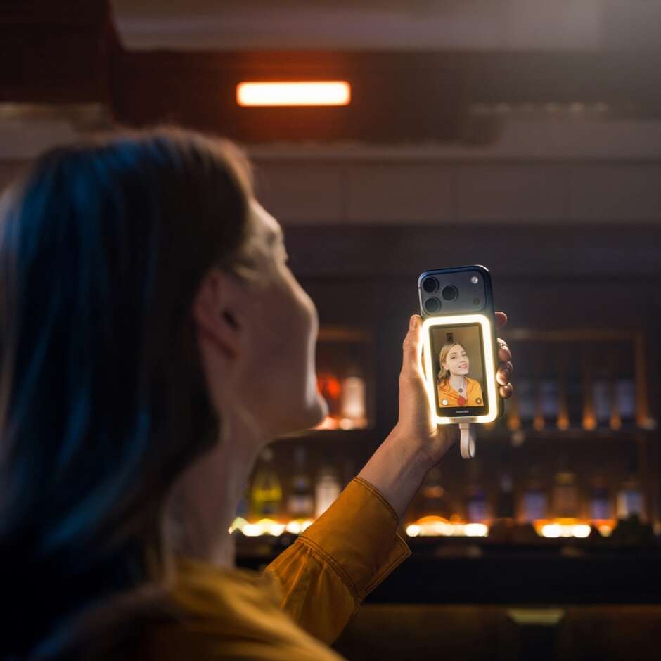 Insta360 Snap Selfie-Bildschirm mit Licht