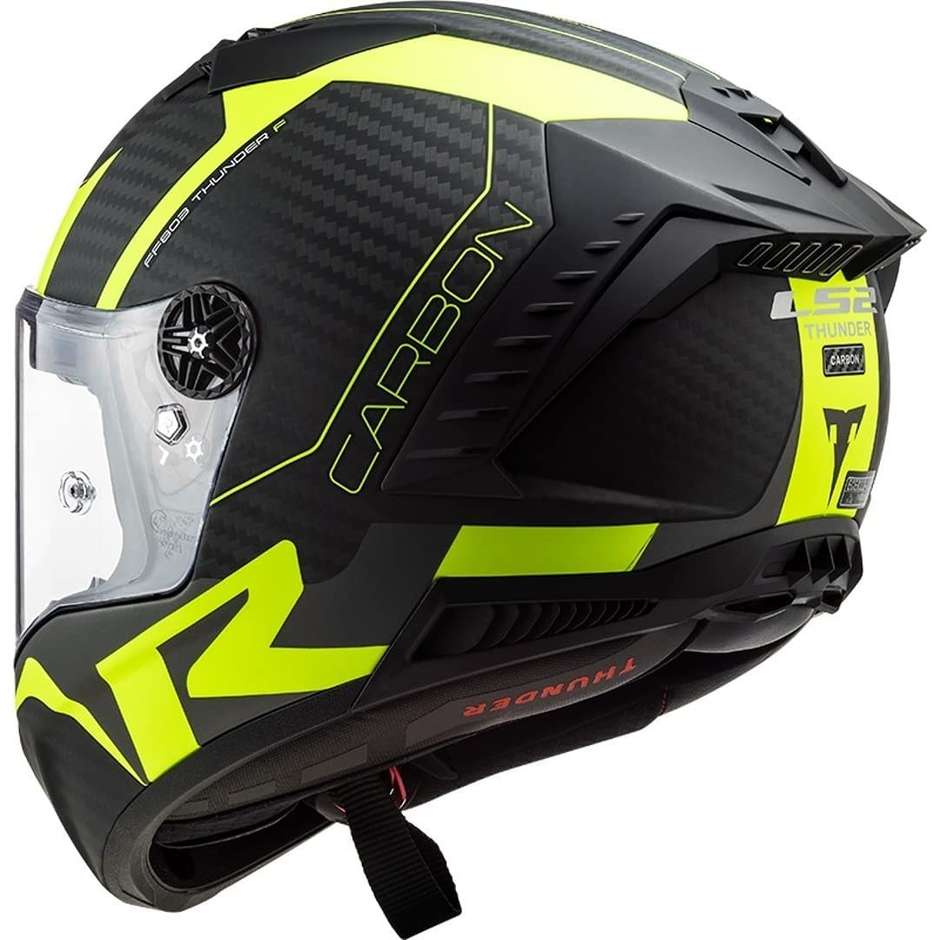 Integral Carbon Motorcycle Helmet Ls2 FF805 THUNDER C RACING1 Matt Yellow -06