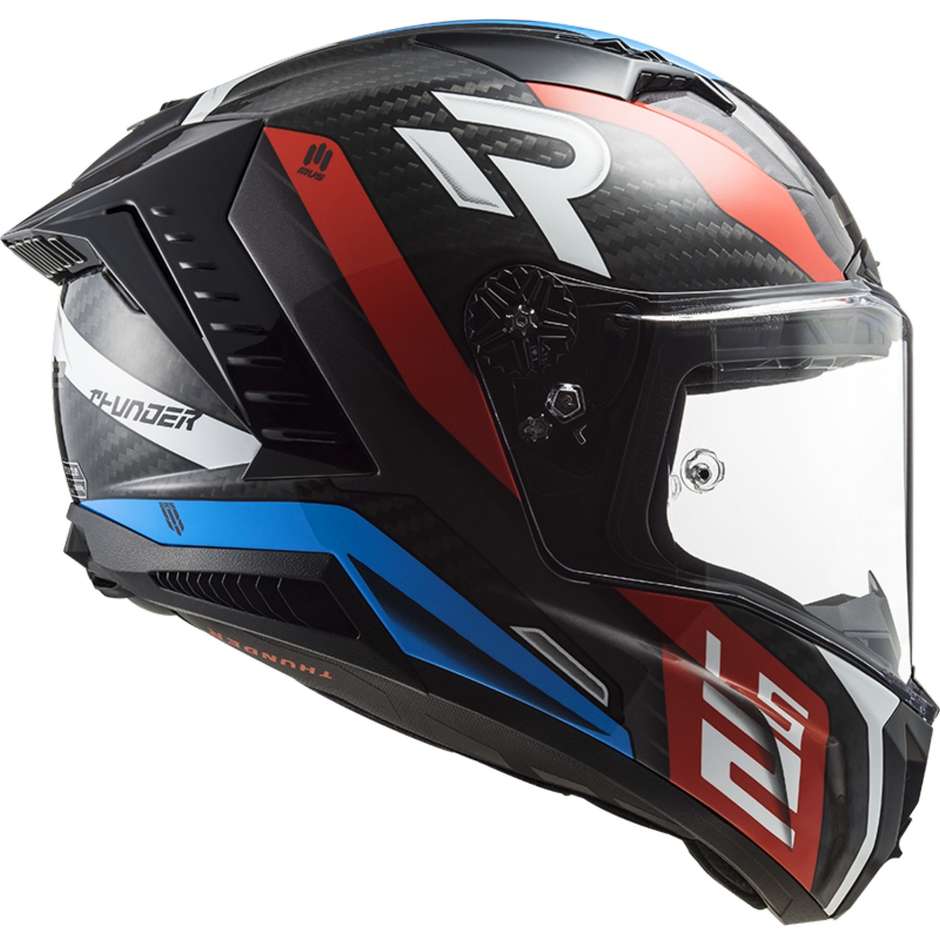 Integral Carbon Motorcycle Helmet Ls2 FF805 THUNDER C SUPRA Red Blue -06