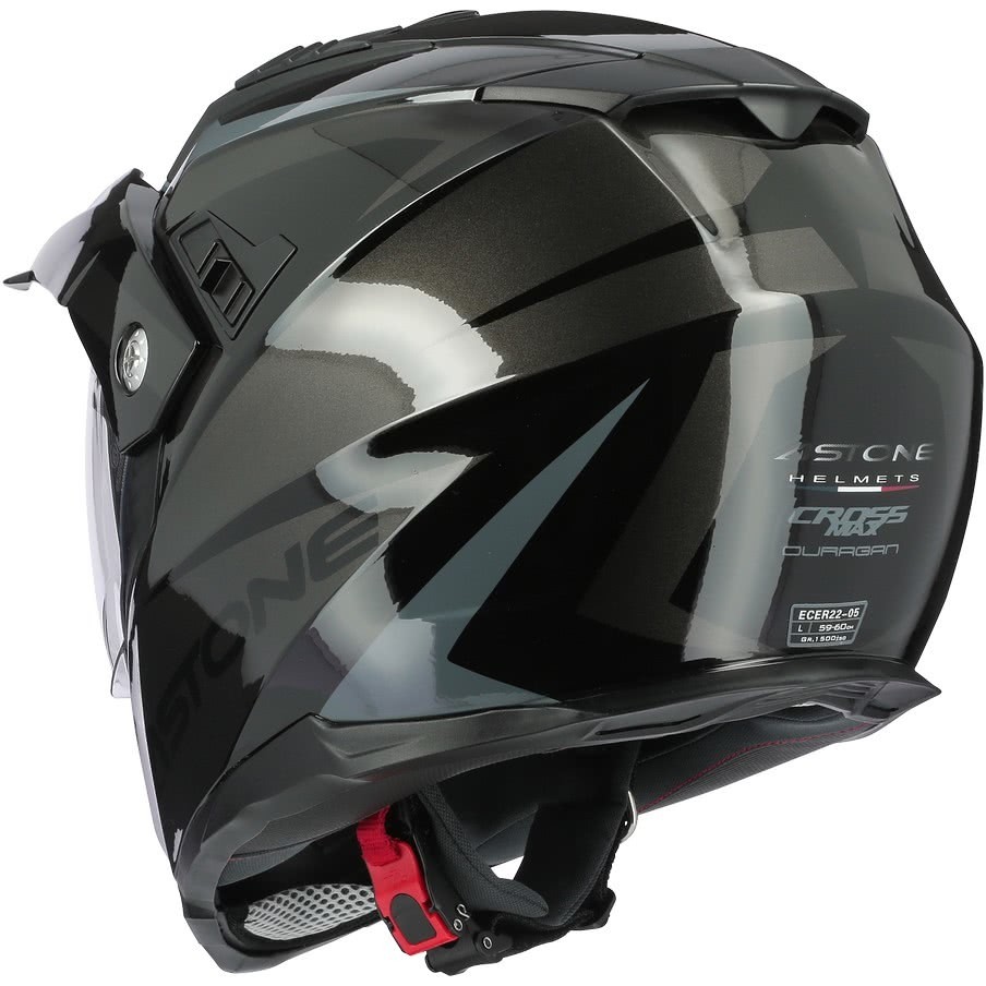Integral Cross-Enduro Motorcycle Helmet Astone CROSSMAX Ouragan Glossy Black