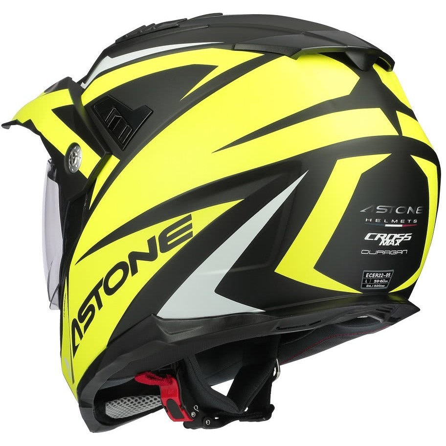 Integral Cross-Enduro Motorcycle Helmet Astone CROSSMAX Ouragan Matt Fluo Yellow