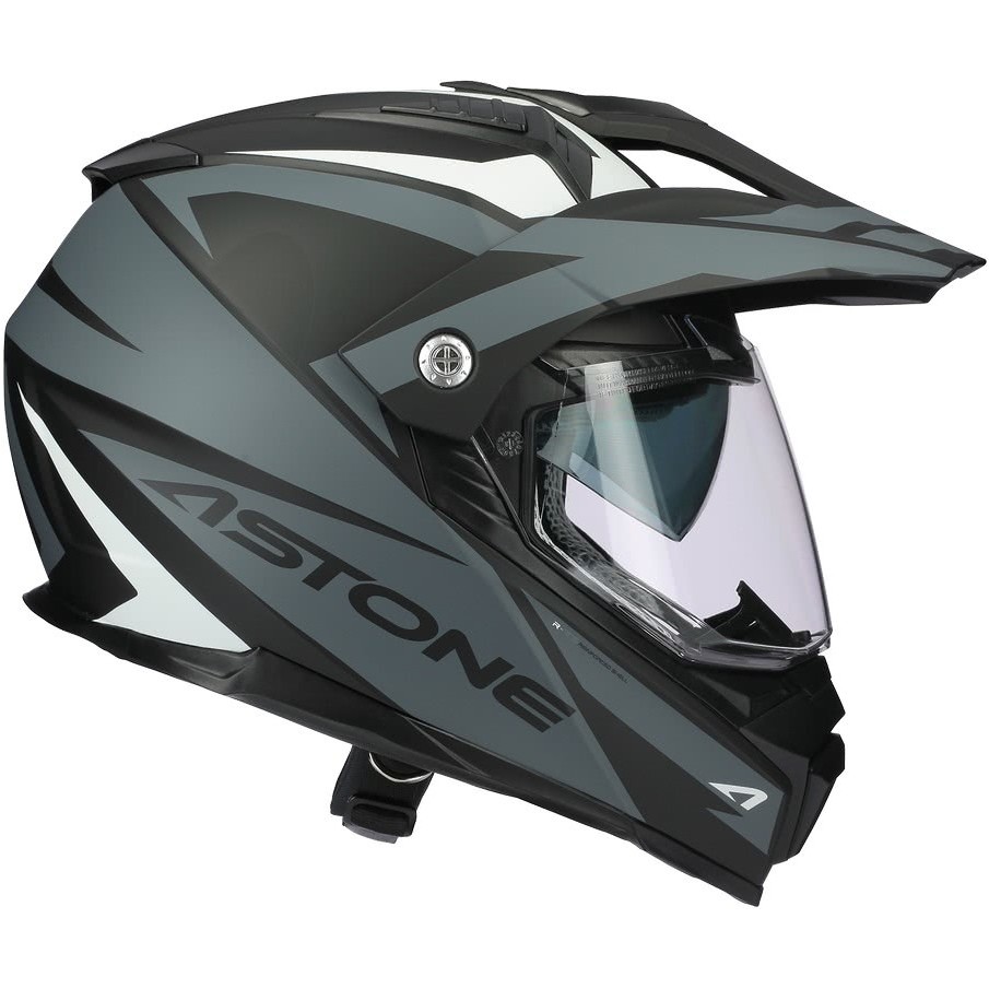 Integral Cross-Enduro Motorcycle Helmet Astone CROSSMAX Ouragan Matt Gray
