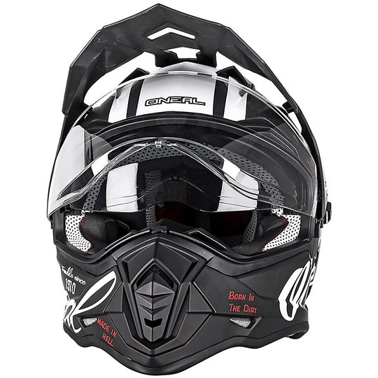 Integral Cross Enduro Motorcycle Helmet With Black Torment Oneal Sierra Visor