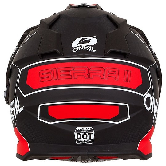 Integral Cross Enduro Motorcycle Helmet With Oneal Sierra Comb Red White Visor