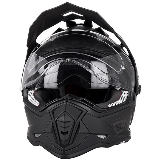 Integral Cross Enduro Motorcycle Helmet With Oneal Sierra Mono Matt Black Visor