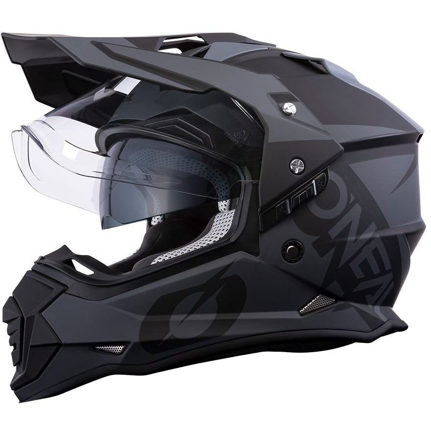 Integral Cross Enduro Motorcycle Helmet With Oneal SIERRA V.22 Black Gray Visor