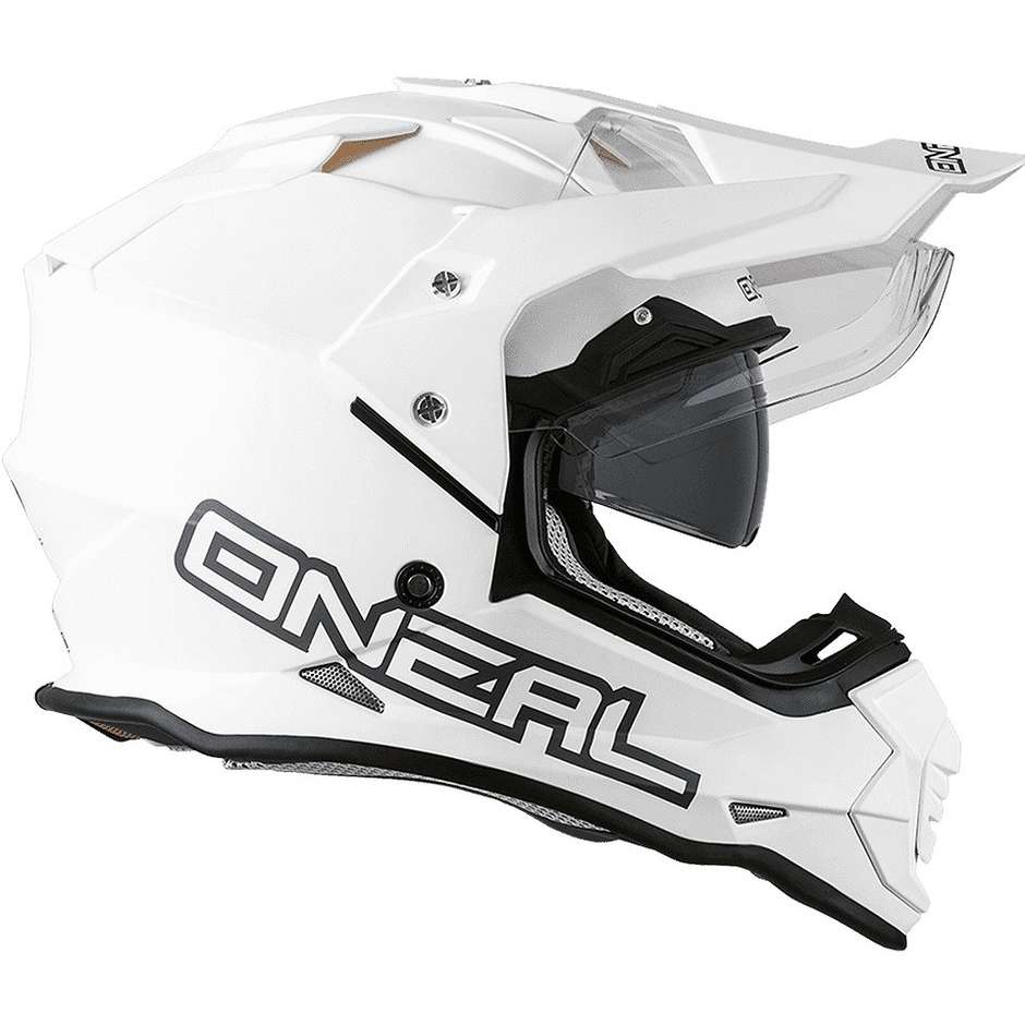Integral Cross Enduro Motorcycle Helmet With Oneal SIERRA V.22 White Visor