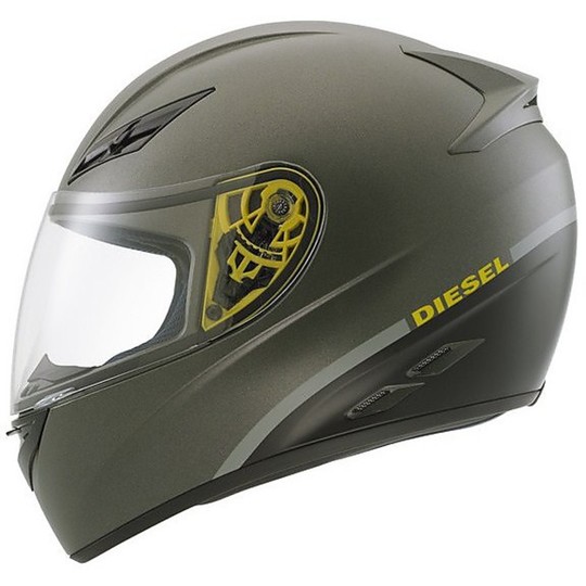 Integral Diesel Motorcycle Helmet Full-Jack Mono Green opaque