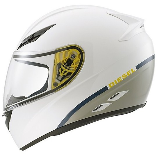Integral Diesel Motorcycle Helmet Full-Jack Mono White-Grey