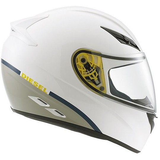 Integral Diesel Motorcycle Helmet Full-Jack Mono White-Grey