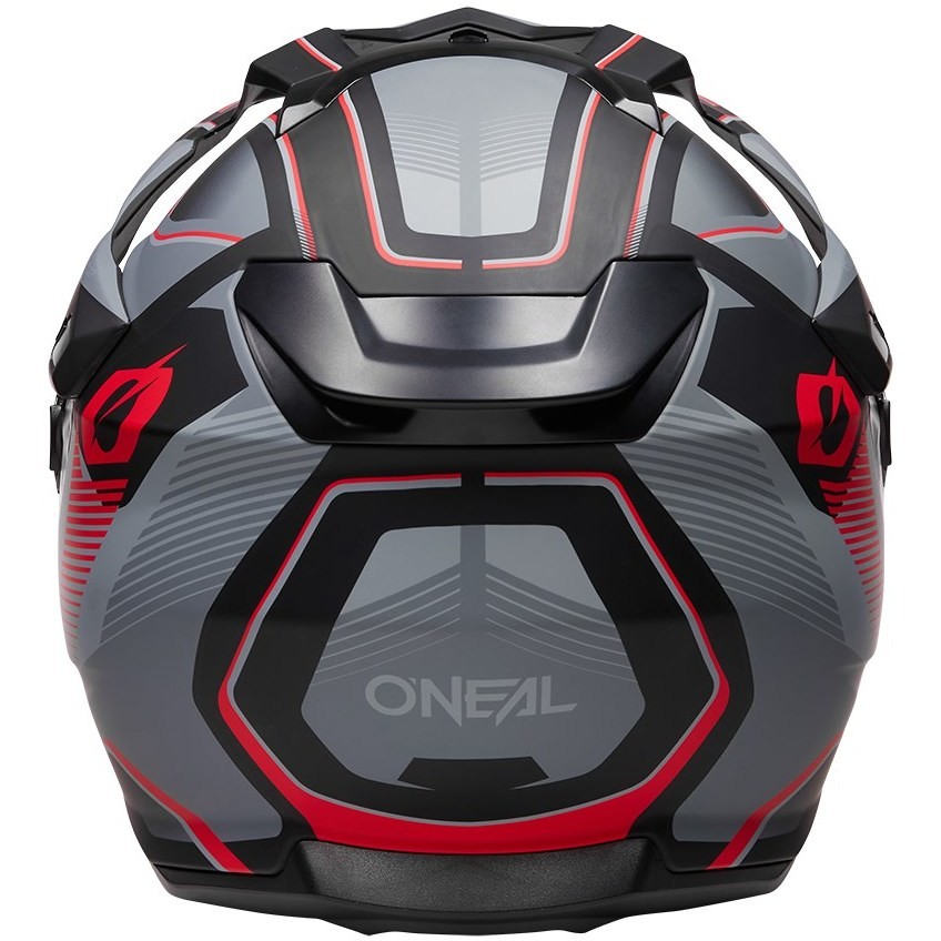 Integral Enduro Motorcycle Helmet With Oneal D-SRS V.22 Matte Black Square Black Red Visor