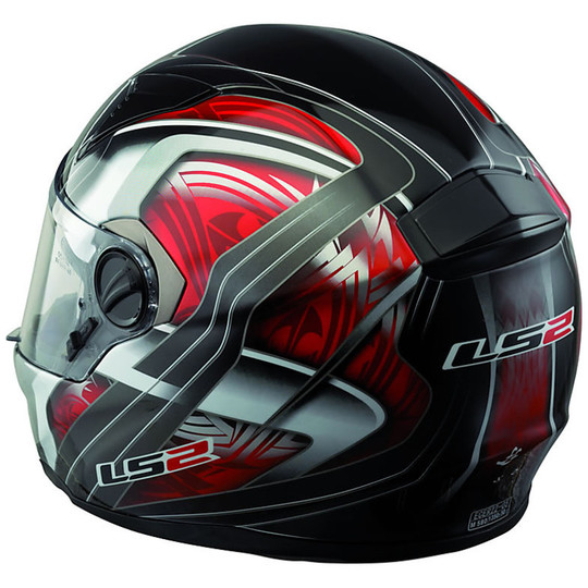 Integral Faser Motorradhelm LS2 FT2 Split Black Red