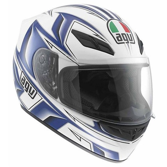 Integral Fiber Motorcycle Helmet AGV K-4 Multi Arrow White-Blue