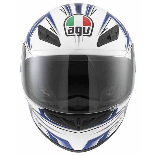 Integral Fiber Motorcycle Helmet AGV K-4 Multi Arrow White-Blue