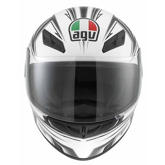 Integral Fiber Motorcycle Helmet AGV K-4 Multi Arrow White-Gunmetal