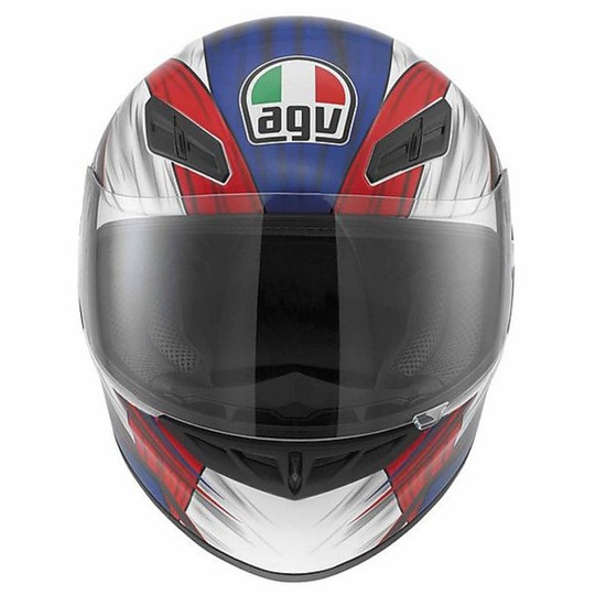 Integral Fiber Motorcycle Helmet AGV K-4 Multi Arrow White-Red-Blue