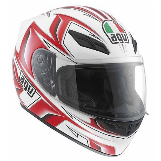 Integral Fiber Motorcycle Helmet AGV K-4 Multi Arrow White-Red