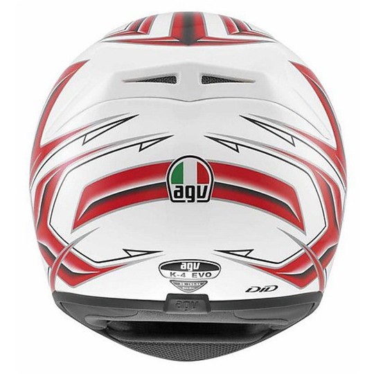 Integral Fiber Motorcycle Helmet AGV K-4 Multi Arrow White-Red