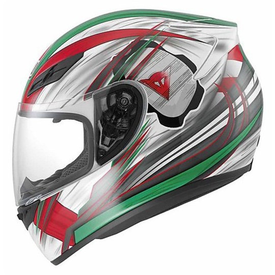 Integral Fiber Motorcycle Helmet AGV K-4 Multi Hang On White-Red-Green