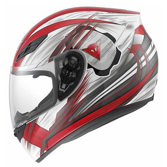 Integral Fiber Motorcycle Helmet AGV K-4 Multi Hang On White-Red