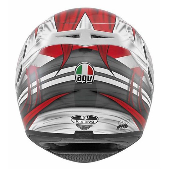 Integral Fiber Motorcycle Helmet AGV K-4 Multi Hang On White-Red