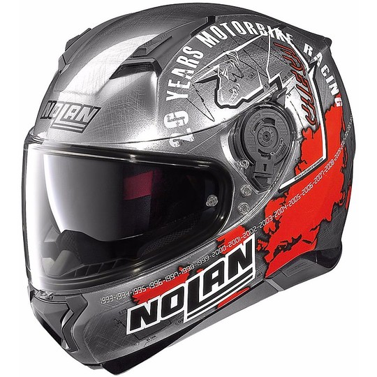 Integral Helmet Nolan N87 Iconic Replica N-Com 036 C. Checa Scratched Chrome