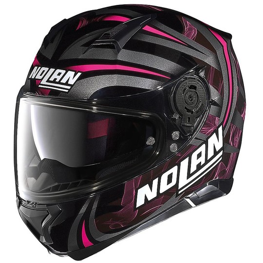Integral Helmet Nolan N87 LedLight N-Com 031 Black Lucido Fucsia