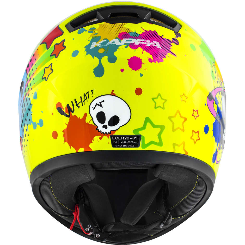 Integral Moto Helmet Kappa J04F Boom Yellow Shiny