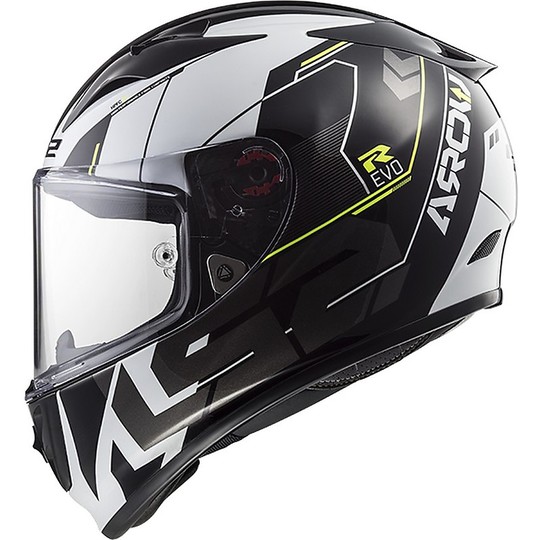 Integral Moto Helmet Ls2 FF323 Arrow R Evo Techno Black White