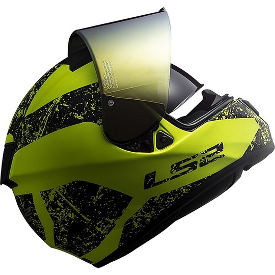 Integral Moto Helmet Ls2 FF397 Vector Sign Black Opal Yellow