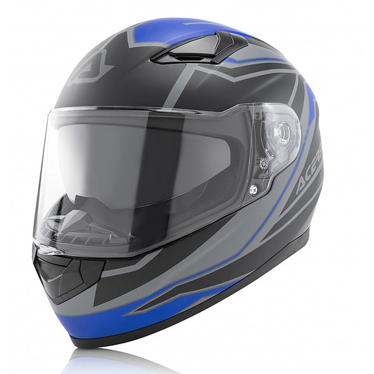 Integral Motorcycle Helmet Acerbis Double Visor X-Street Blue Black