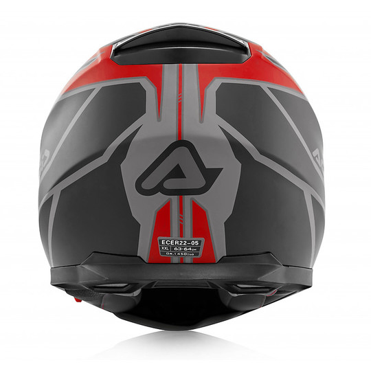 Integral Motorcycle Helmet Acerbis Double Visor X-Street Red Gray