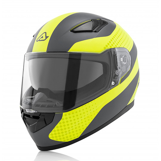 Integral Motorcycle Helmet Acerbis Double Visor X-Street Yellow Gray