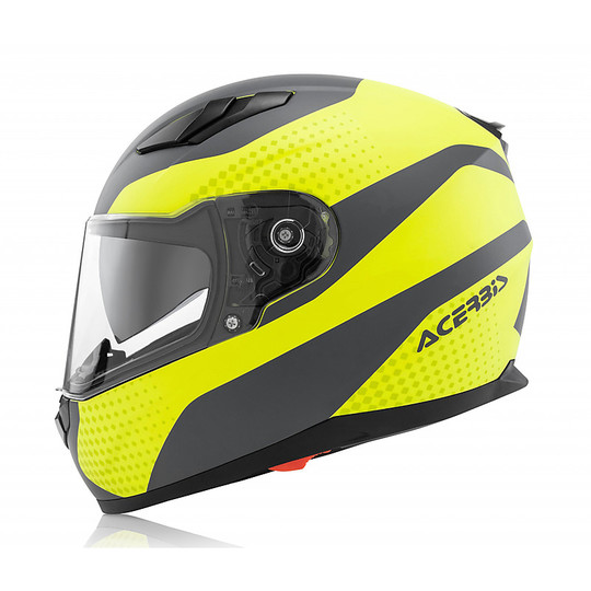 Integral Motorcycle Helmet Acerbis Double Visor X-Street Yellow Gray