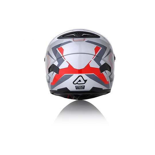 Integral Motorcycle Helmet Acerbis FS-807 Silver Red