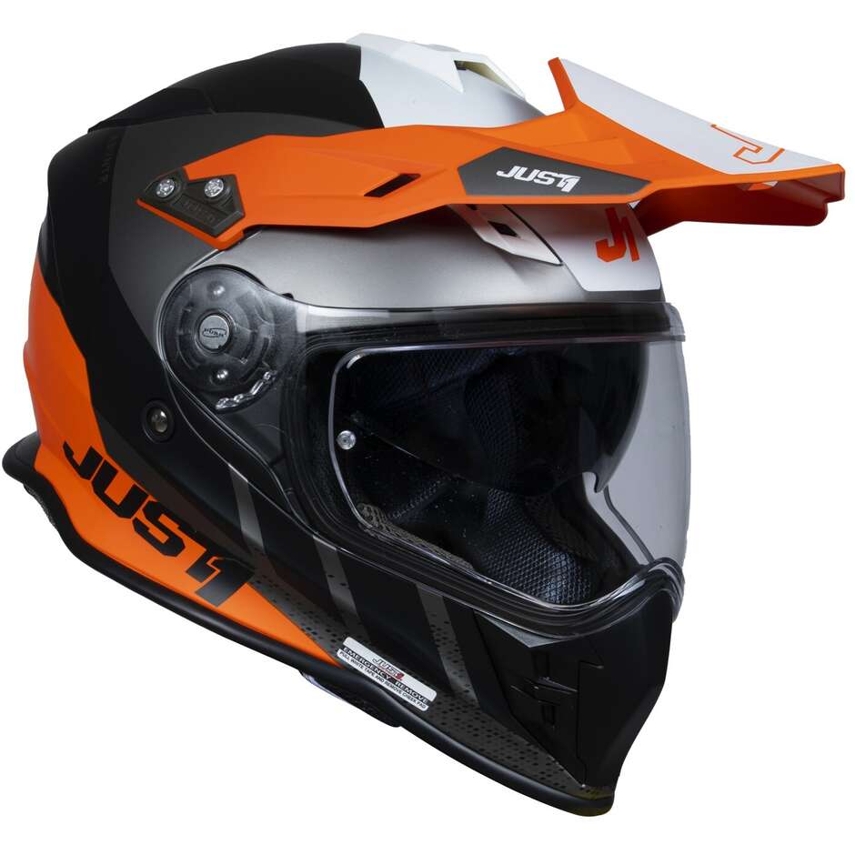 Integral Motorcycle Helmet Adventure Just1 J34 Pro Outerspace Fluo Orange Black