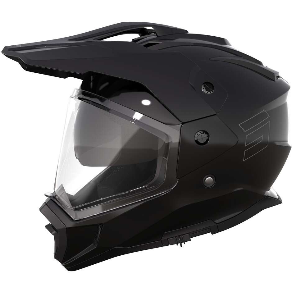 Integral Motorcycle Helmet Adventure Shot TREK SOLID Glossy Black