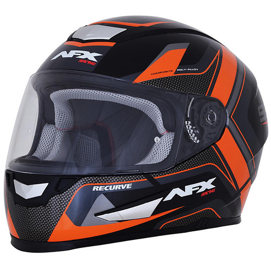 Integral Motorcycle Helmet AFX Fx-99 Recurve Black Orange