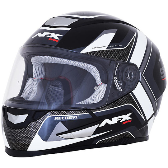 Integral Motorcycle Helmet AFX Fx-99 Recurve Black White