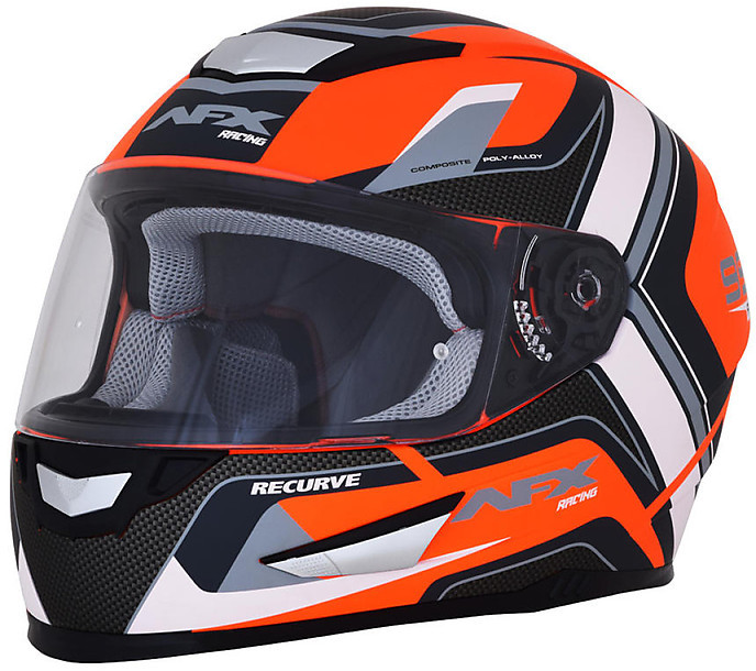 bright orange motorcycle helmet