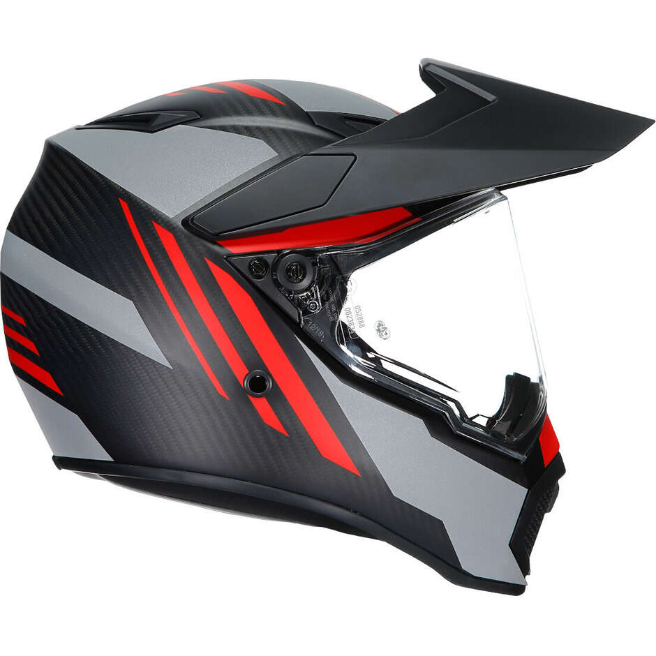 Integral Motorcycle Helmet Agv AX9 REFRACTIVE ADV Matt Carbon Red