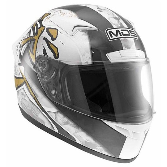 Integral Motorcycle Helmet AGV By Mds M13 Multi Ronin White-Black