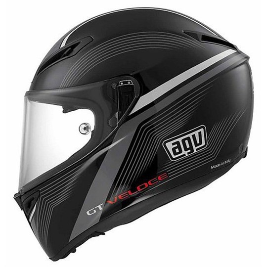Integral Motorcycle Helmet AGV GT FAST Multi-Barrel Shotgun Aspide Black-White